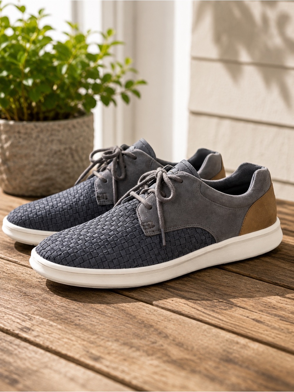 UGG Hepner Grey Woven Suede Sneakers Men’s 8.5